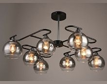 Люстра потолочная восьмирожковая Мелодия Света  Е27 Черная картинка 